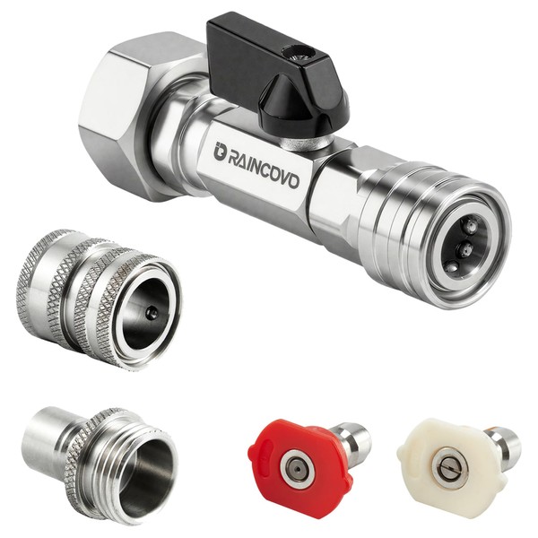 Raincovo Garden Hose Shut Off Valve to Pressure Washer Adapter,