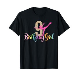 9th Birthday Ice Skating Figure Skater Party Skate Girl Nine T-Shirt