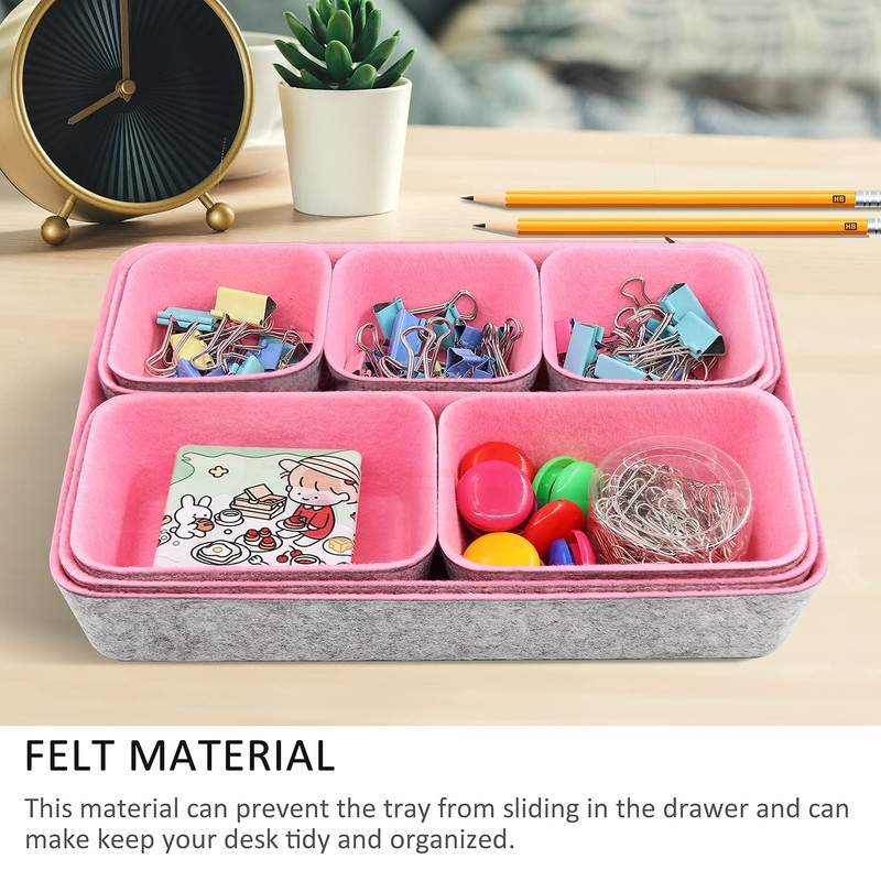 Newthinking Desk Drawer Organiser Trays, 8 Pack Square Organizer Box