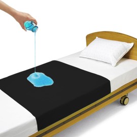 Waterproof Sheet, Lotion Mat, Bedwetting Sheet, Spa Sheet, Waterproof Mat, Leisure Sheet, Oil Massage, Mattress Cover, Bedwetting Mat, Nursing Sheet, 6.9 x 4.9 ft (2.2 x 1.3 m), Black