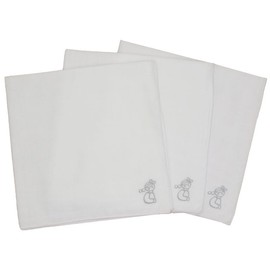 Gauze Handkerchief Set of 3, Iroha-chan, Silver, Made in Japan, 100% Cotton, 13.8 x 13.8 inches (35 x 35 cm)