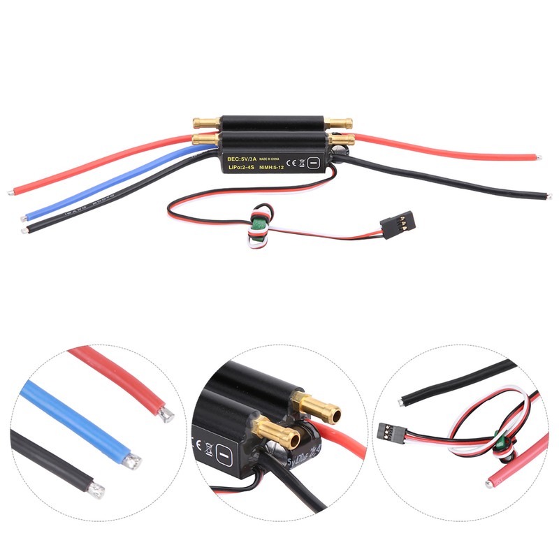 30A RC Boat Waterproof Brushless ESC Electric Speed Controller Accessory