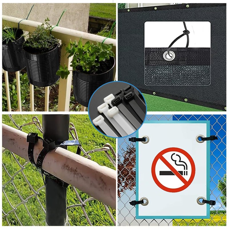 Aroono 250 Pack UV Resistant Red Zip Ties - Assorted