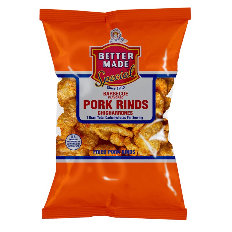 Better Made BBQ Flavored Pork Rinds Chicharrones - 8-Pack -