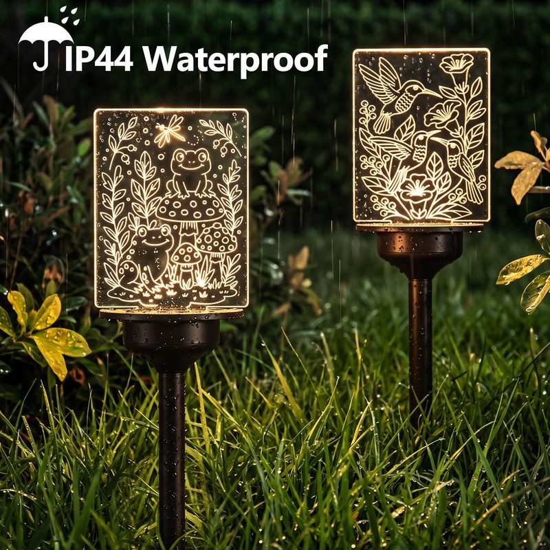 ODEETRONIC Solar Garden Lights, 4 Pack Solar Pathway Lights with