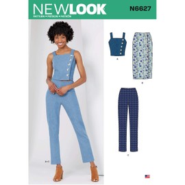 New Look Sewing Pattern N6627 Misses' Top, Skirt, and Pants