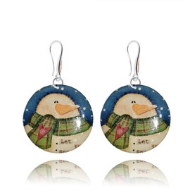 Niedlich Silvester Kollektion Ohrringe Hängend Schmuck für Damen (Stil 20 - Schneemann Weiß und Grün)