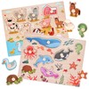 Wooderma Wooden Peg Puzzles for Toddlers 1-3, 2 Pcs Montessori