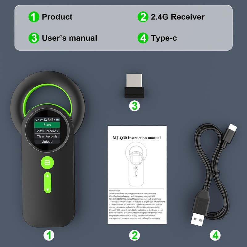 Animal Microchip Scanner,Symcode Pet Microchip Tag Reader Scanner with 1.44”