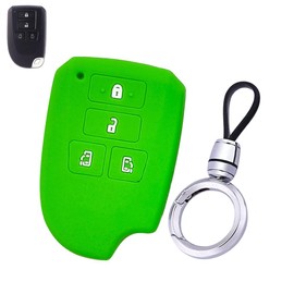 [LETINGFAR] キーケース トヨタ 用 スマートキーケース キーカバー キーホルダー シリコン製 トヨタ専用設計4ボタン 手触りいい レジアスエース KDH TRH ポルテ スペイド 140系 等に適用 スマートキーカバー (グリーン)