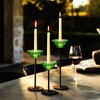 Smtyle Leaf Green Candle Holder Trio – Tall Taper/Tealight/Small Pillar