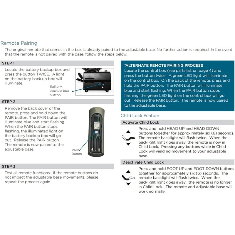 PZL New RF502A RF358A Replacement Remote Control for Tempur-Pedic Ergo