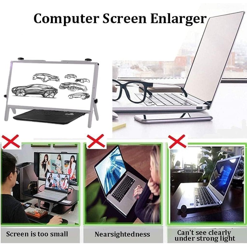 21" Screen Magnifier, Laptop Computer Screen Magnifier Expanders with Bracket