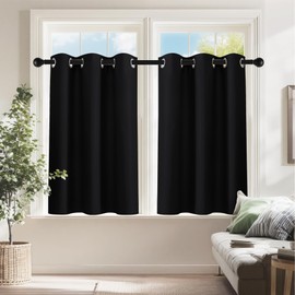 Blackout cortina con ollados (tier-pony Dance térmica con ollados Par de Ventana treatmet para el salón, se vende como., Negro, 2                     