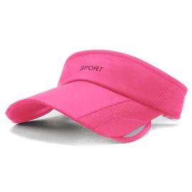 YAMEE Visor Cap Women Men with Retractable Wide Brim, Visor Unisex Sun Visor Hat, Sun Hat Women's Summer Hat Beach Hat for Tennis/Golf/Beach, UV Protection, 1/Pink