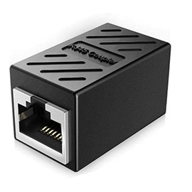 RJ45 Coupler, Shielded Ethernet Coupler, Cat7 Inline LAN 8P8C Ethernet Extender Adapter Ideal for Extending The Ethernet Cables Female to Female Connector (1 Pack)