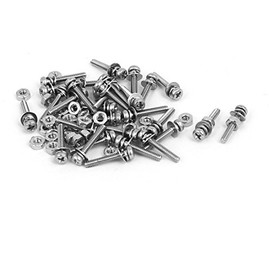 uxcell M1.6 x 10mm 304 Stainless Steel Phillips Pan Head Screws Nuts w Washers 30 Sets