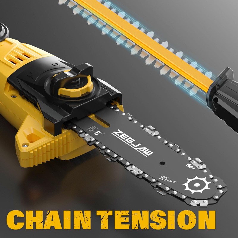 ZEGJAW 2-in-1 8'' Pole Saw & 18'' Pole Hedge Trimmer