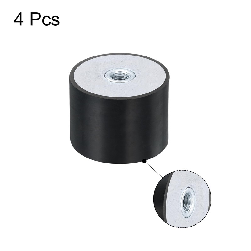sourcing map 4Pcs 40 x 30mm M8 Thread Female Rubber