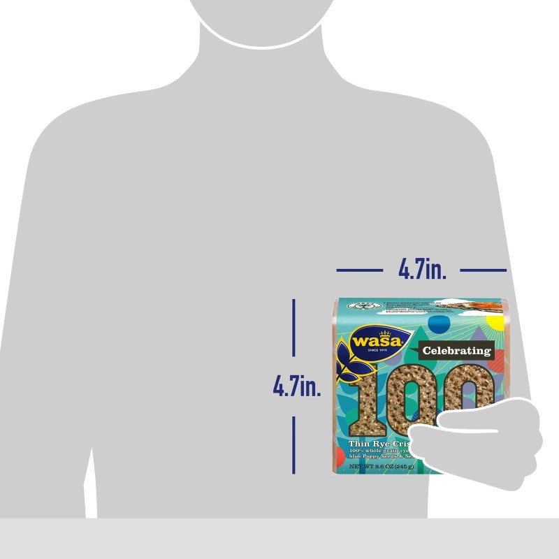 Wasa Crispbread Flax Poppy Seed Rye 8.6 oz (Pack of