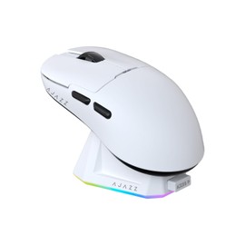 MAGIC-REFINER X AJAZZ AJ159P Kabellose Gaming-Maus Mit Magnetischem RGB-Ladedock, Gaming-Maus Für Kabelgebundene PCs 2.4G/USB-C, PAW3395-Sensor, 6 Einstellbare DPI Bis Zu 26000 Für PC/Mac-Weiß