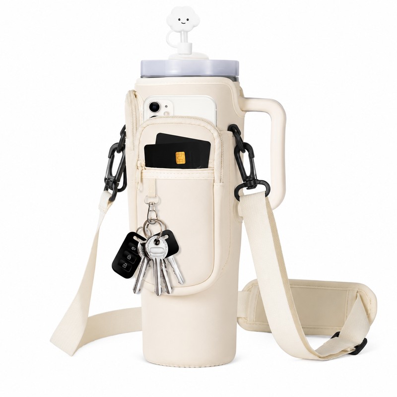 40 oz Water Bottle Carrier for Hands-Free Travel – Neoprene