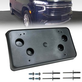 KYYET Front License Plate Frame Tag Mounting Bracket Holder Fits for Chevy Suburban Tahoe 2021 2022 2023 2024 Replace 84699405 GM1068216
