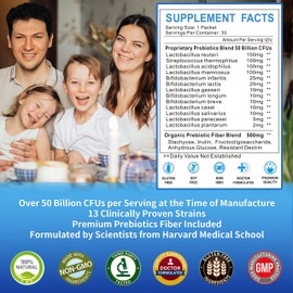 ZEBORA Probiotics for Women, Men and Kids, Prebiotics and Probiotics Powder for Digestive and Immune Gut Health - Support Healthy-Respiratory-System Gluten Free and Non GMO, 30 Packets