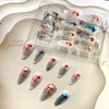 Jellyfish Press on Nails Almond Long Length Colorful Jellyfish Pattern