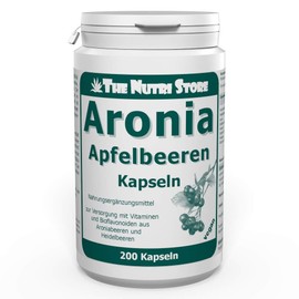 Aronia Chokeberry Capsules Pack of 200 with Vitamins and Bioflavonoids from Aronia Berries and Blueberries