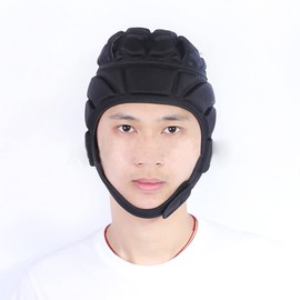 Football Headguard Professional Rugby Soft Padded Headgear Soccer Head Protector Multi-Sports Padded with Chin Strap for Youth Adult