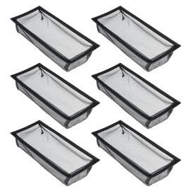 sourcing map 6Pcs Floor Vent Filter Screen, 4x10 Inch Floor Register Cover Trap Floor Vent Screen Net Cover for Home Air Vent Filter Mesh Keeps Debris, Coins Out, Black