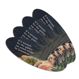 If it Weren't for the Gutter My Mind Would be Homeless Funny Humor Double-Sided Oval Nail File Emery Board Set 4 Pack