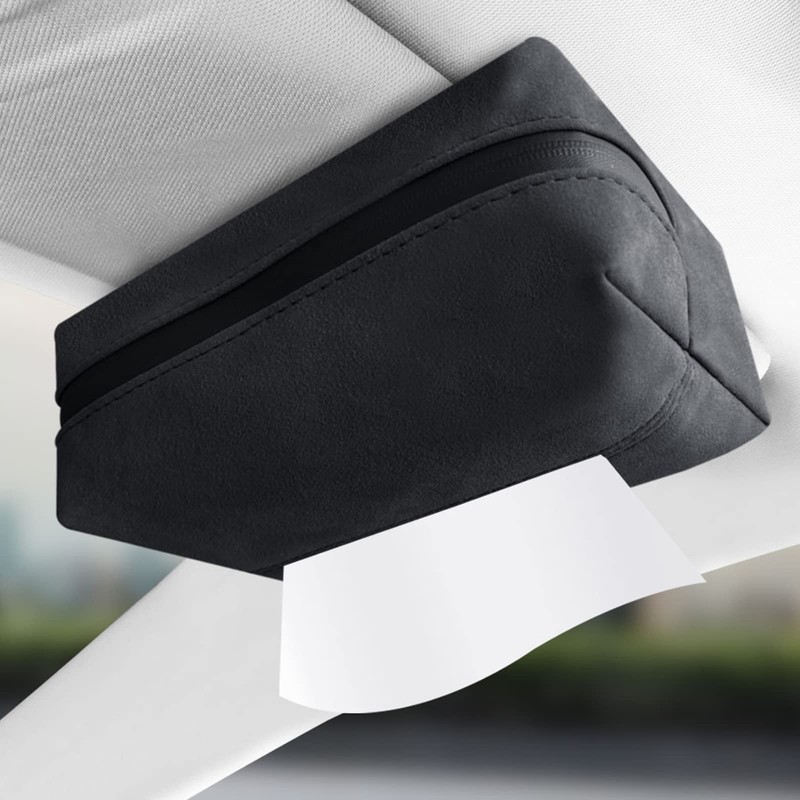 SUNTRADE Car Tissue Holder, PU Leather Car Napkin Holder for