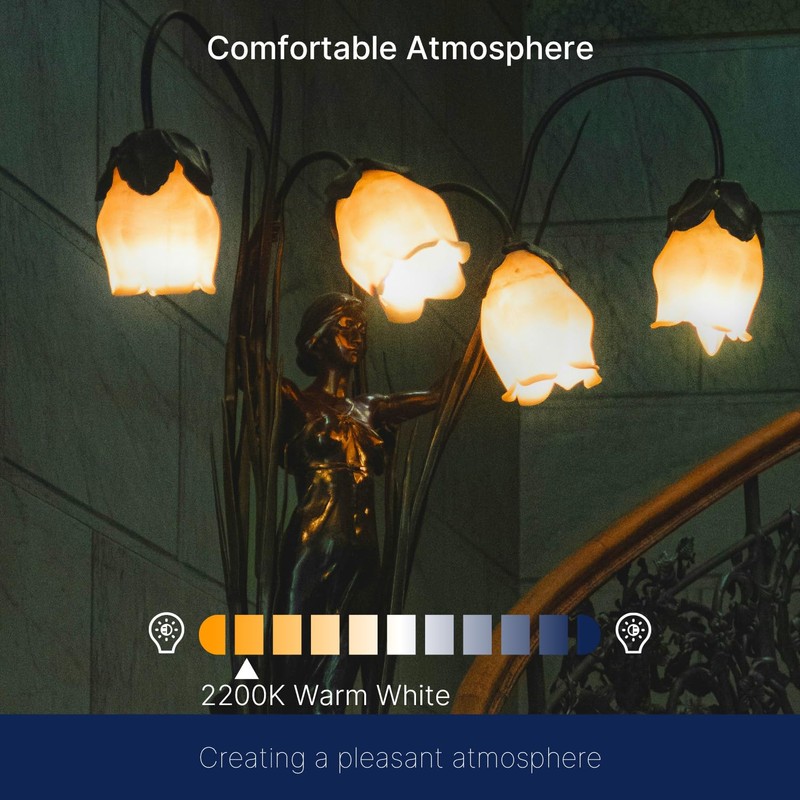FLSNT 40W Equivalent LED Chandelier Light Bulbs, Dimmable Amber LED