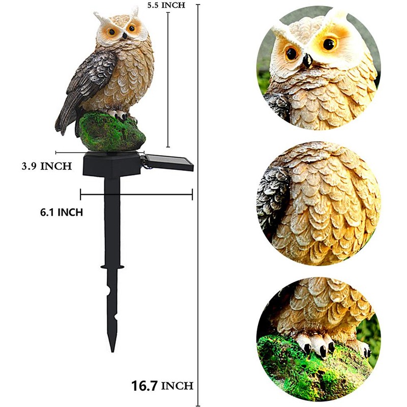 Owl Solar LED Lights Waterproof Garden Decorative with Stake for