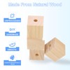 sourcing map 20Pcs Wooden Blocks with Holes, 1.6 Inch Unfinished