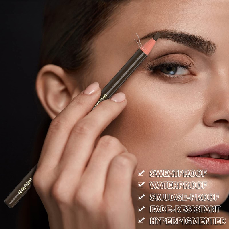12 Piece Black Colour Waterproof Eyebrows Pencil Tattoo Makeup And