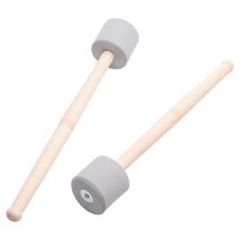 Swhmc 12.8 inch Drum Mallet Anti-slip Bass Percussion Sticks Wood Drum Stick Instrument Band Accessory Part Replacement for Snare, Grey