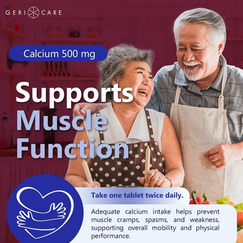 GeriCare Oyster Shell Calcium 500 mg, Bone Health & Strength