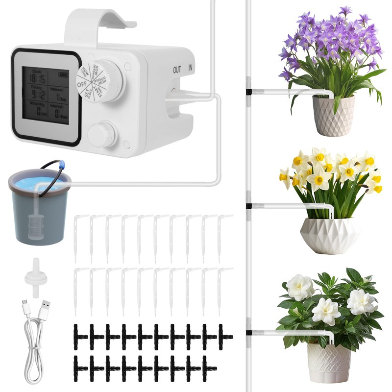 Jasfyee Water Timer for Irrigation, Automatic Hose Tap Digital Sprinkler