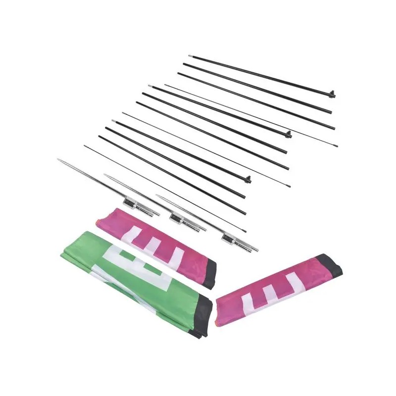 3-Piece Advertising Open Feather Flags Kit with Pole and Ground