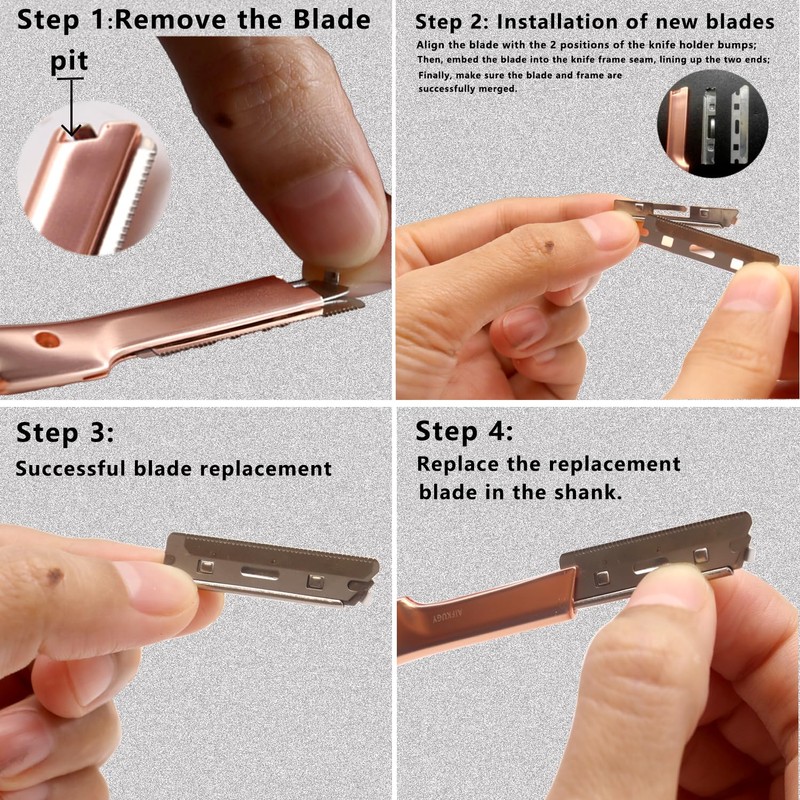 Eyebrow Razor, AIFKUGY Manual Face Razor, Reusable Razors with 10pcs