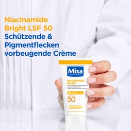 Mixa Protective & Pigment Spot Preventive Cream SPF 50, Anti-Pigment Spot Cream, for Dry Skin, Niacinamide Bright, Hypoallergenic, 50 ml