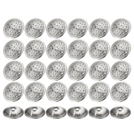 HARFINGTON 30pcs 24L Metal Round Hollow Sewing Buttons 15mm 5/8" Zinc Alloy Clothes Craft Replacement Button for Men Women Coat Uniform Shirt Suit, Silver Tone
