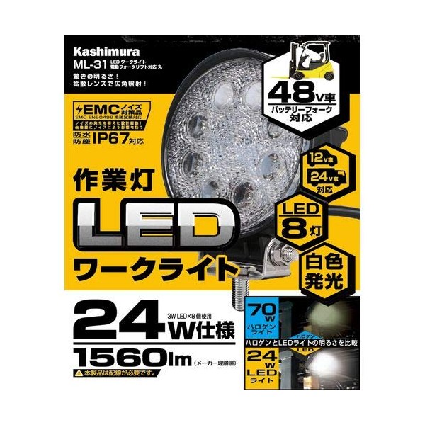 ML31 LED Work Light, Compatible with Electric Forklifts, Round