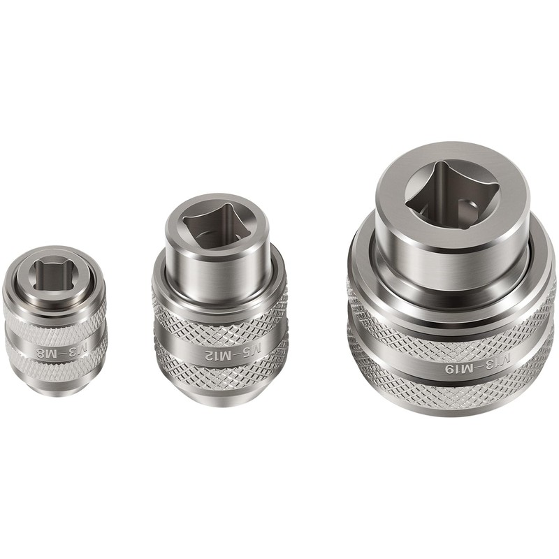 Adjustable Tap Socket Set, 3-Piece Low-Profile Tap Holder for Ratchet