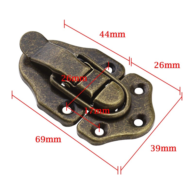 OTOTEC 8Pcs Box Case Latch Hasp, Retro Style Metal Duckbilled