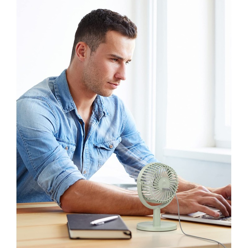 LEMOISTAR Small Personal USB Powered Fan with 4 Speeds, Portable