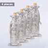 PartyDelight Silver Sequin Wine Gift Bag 4 Pack, Sparkly Beautiful